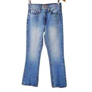 J Crew Point Sur Womens 26‎ Jeans 11" Kick Out Crop Blue Distressed High Rise